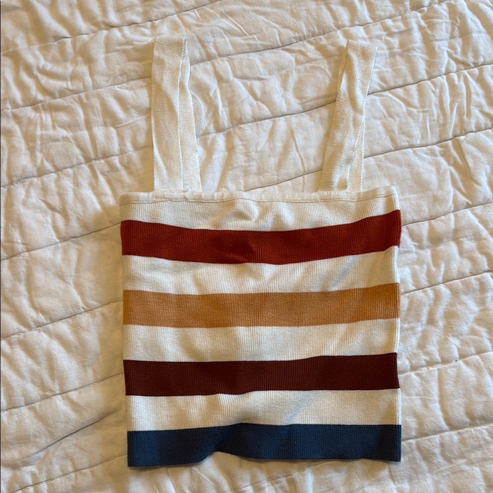 Striped Multicolor Sweater Tank Crop Top